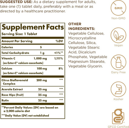 Solgar Ester-C Plus Vitamin C 1000 mg, 180 Tablets