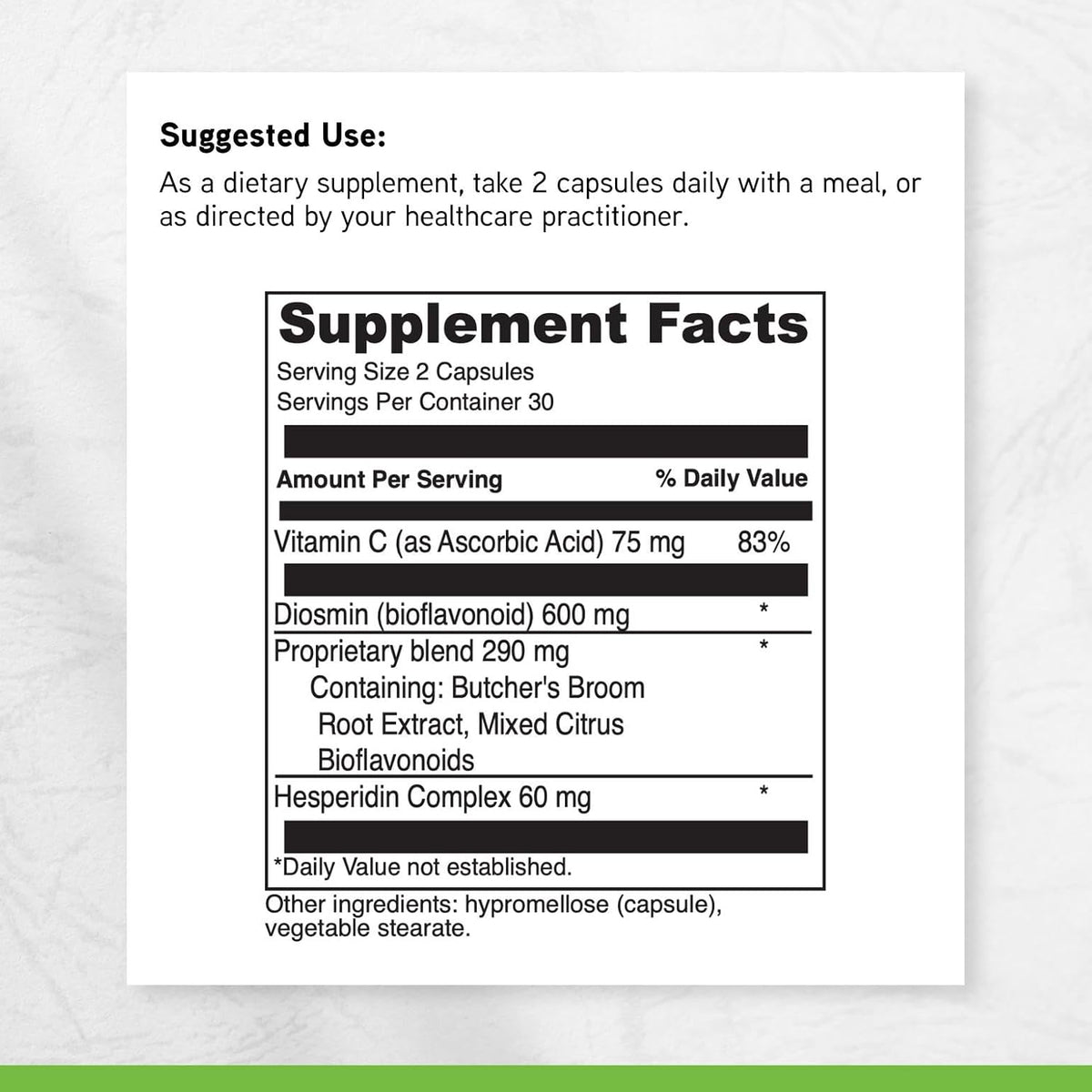 DAVINCI Labs Healthy Veins - Dietary Supplement to Support Vascular Health and Proper Structure of Leg Veins* - with Vitamin C, Diosmin, and More - Gluten-Free - 60 Vegetable Capsules - görsel 6