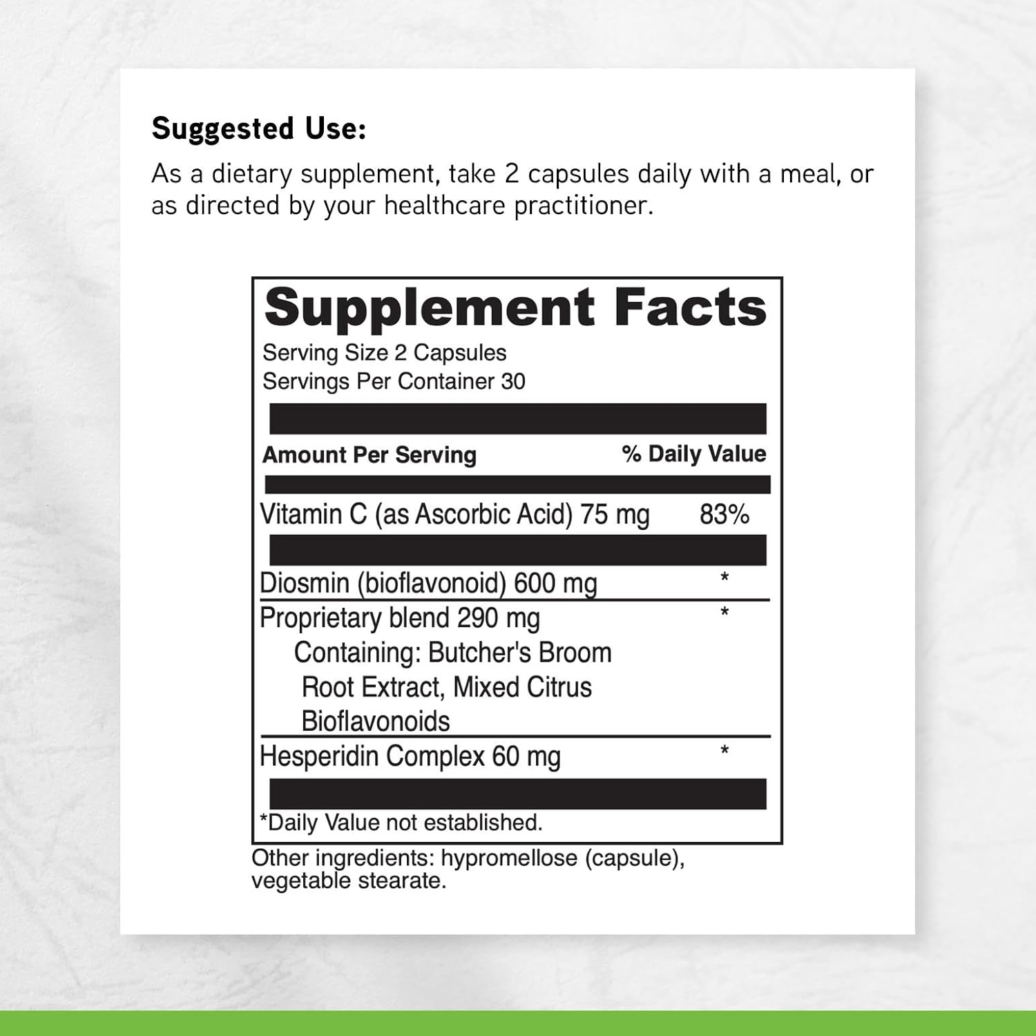 DAVINCI Labs Healthy Veins - Dietary Supplement to Support Vascular Health and Proper Structure of Leg Veins* - with Vitamin C, Diosmin, and More - Gluten-Free - 60 Vegetable Capsules - görsel 6