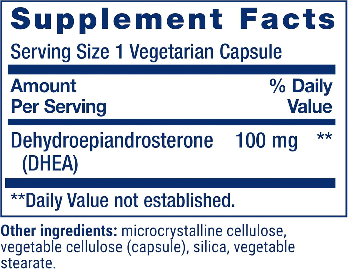 Life Extension DHEA 100 mg Vegetarian Capsules, 60 Count - görsel 3