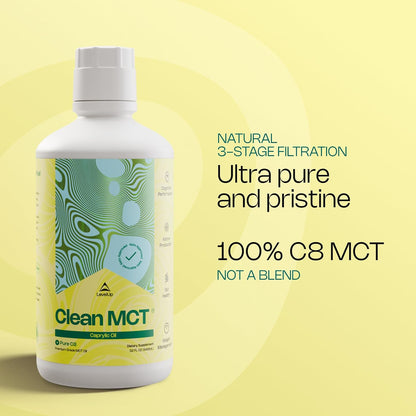 LevelUp C8 MCT Oil - 100% Pure Caprylic Acid from Coconut, Non-GMO, 946 ml