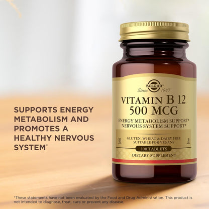 Solgar Vitamin B-12 500mcg Tablets, 100 Tablets