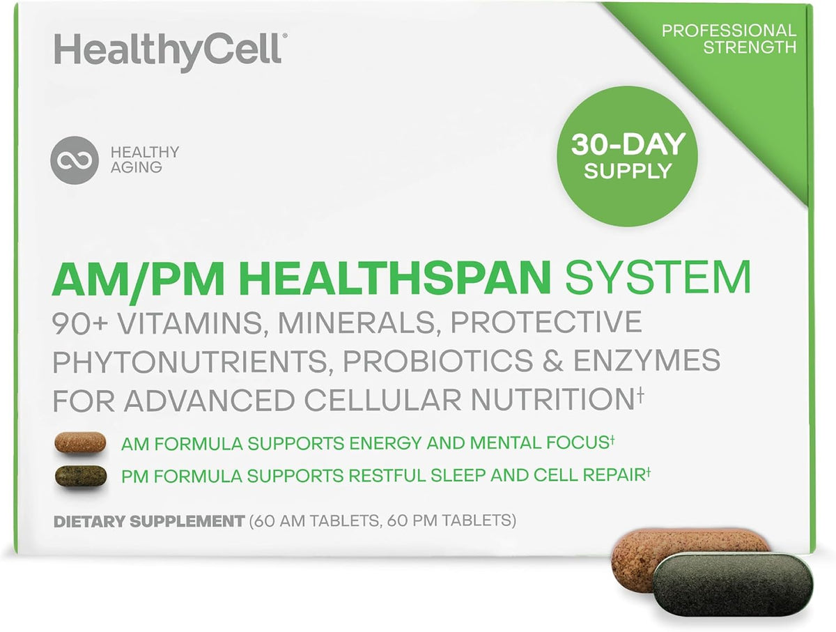 Healthycell AM/PM Healthspan System – Over 90 Nutrients for Cellular Nutrition - görsel 1
