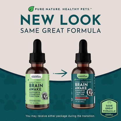 Animal Essentials Brain Awake Cognitive Support Formula for Dogs & Cats, 30 ml