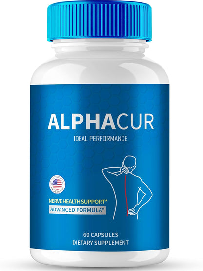 AlphaCur for Neuropathy Advanced Formula Capsules, Official AlphaCur for Nerve Support Supplement - Maximum Strength All Natural Healthy Circulation & Stable Levels (60 Capsules)