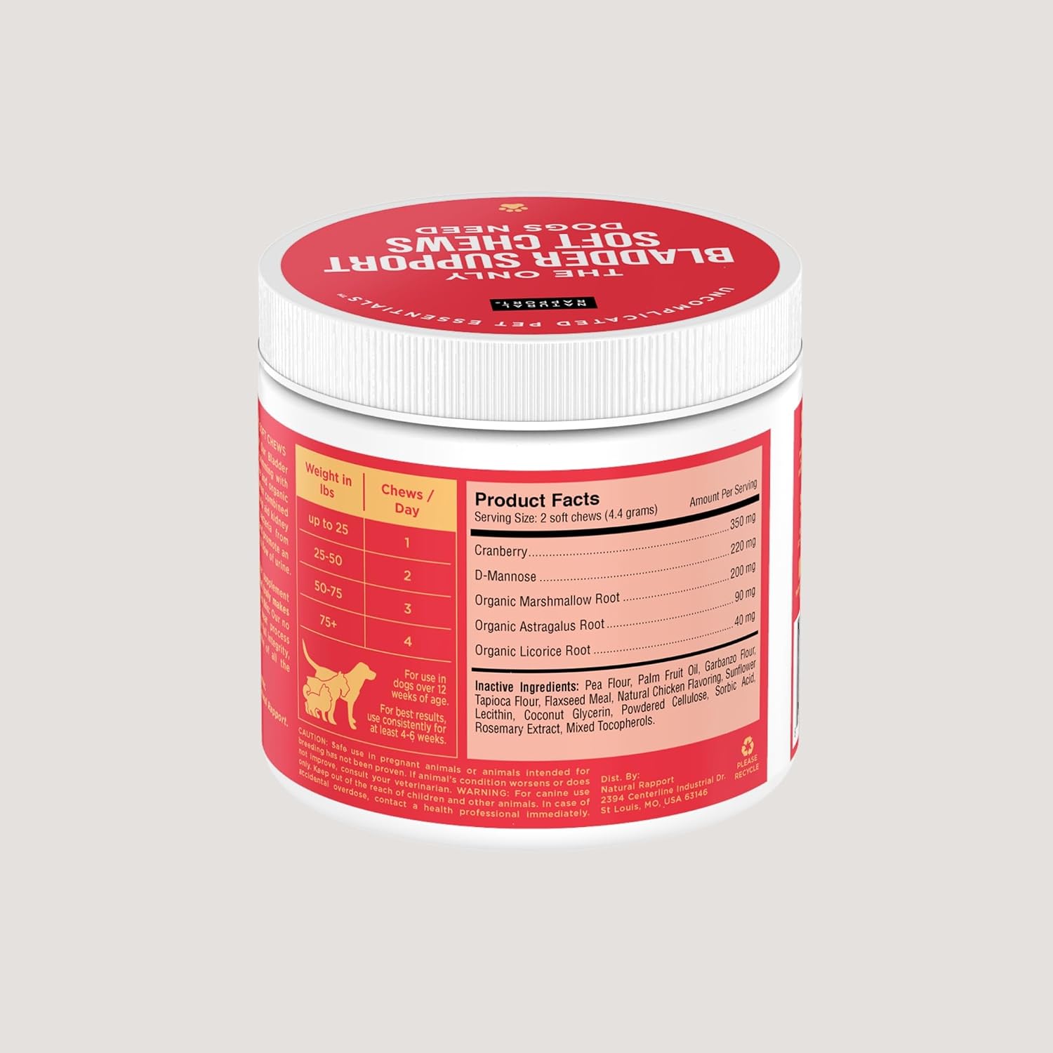 Natural Rapport Dog Bladder Support Chews with Cranberry and D-Mannose, 120 Count - görsel 6