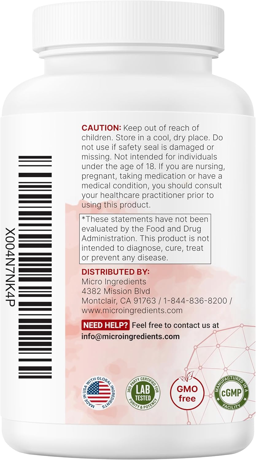 Micro Ingredients TUDCA Bile Salts 2,000 mg Supplement, 240 Capsules | 7-in-1 Complex with NAC, Milk Thistle, Glutathione, Dandelion & Artichoke | Extra Strength Tauroursodeoxycholic Acid | Non-GMO - görsel 7