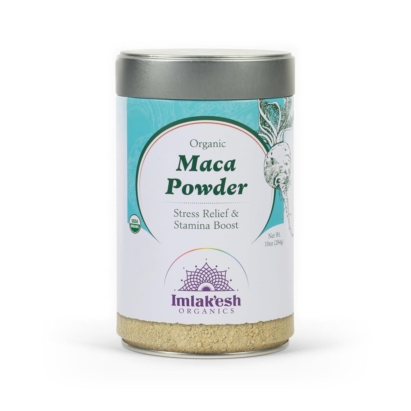 Imlak'esh Organics Maca Powder (10 oz Metal Jar) - görsel 1