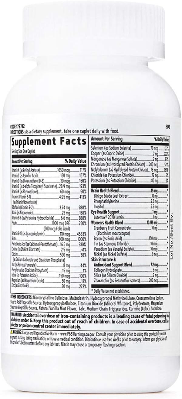 GNC Women's 50 Plus One Daily Multivitamin | Supports Bone, Eye, Memory, Brain and Skin Health with Vitamin D, Calcium and B12 | Helps Energy Production | 60 Caplets - görsel 2