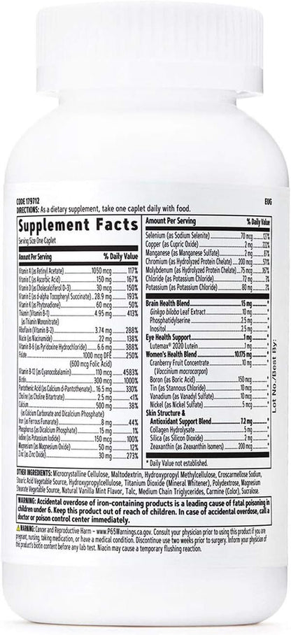 GNC Women's 50 Plus One Daily Multivitamin | Supports Bone, Eye, Memory, Brain and Skin Health with Vitamin D, Calcium and B12 | Helps Energy Production | 60 Caplets
