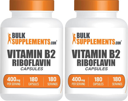 Riboflavin Capsules (Vitamin B2) 400 mg, 180 Capsules