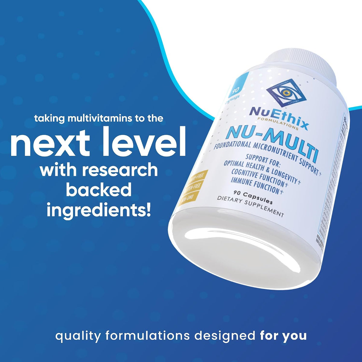NuEthix Formulations Nu-Multi Foundational Micronutrient Support Dietary Supplement, 90 Capsules – Image 5