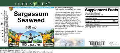Sargassum Seaweed – 450 mg (100 Capsules)