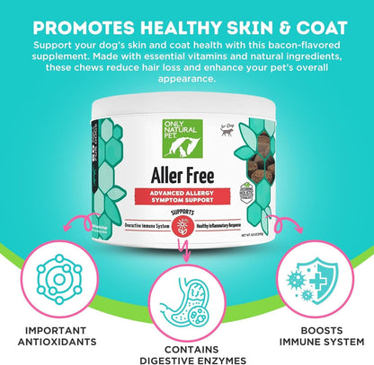 Only Natural Pet AllerFree Advanced Allergy Support for Dogs, 60 Count (Pack of 2)