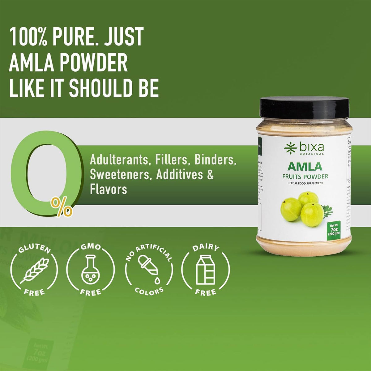 bixa BOTANICAL Amalaki Amla Berries Powder - Indian Gooseberry - Rich in Natural Vitamin C - Non-GMO - Gluten-free - 200g (7 oz) - görsel 6