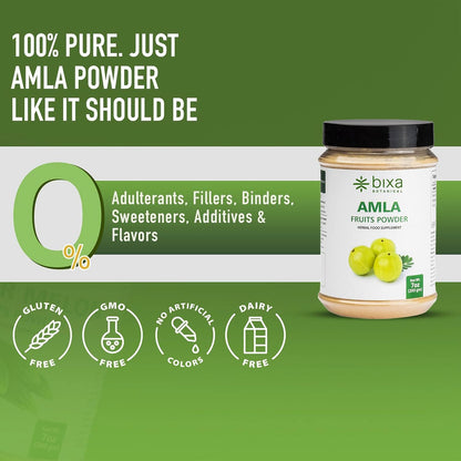 bixa BOTANICAL Amalaki Amla Berries Powder - Indian Gooseberry - Rich in Natural Vitamin C - Non-GMO - Gluten-free - 200g (7 oz)
