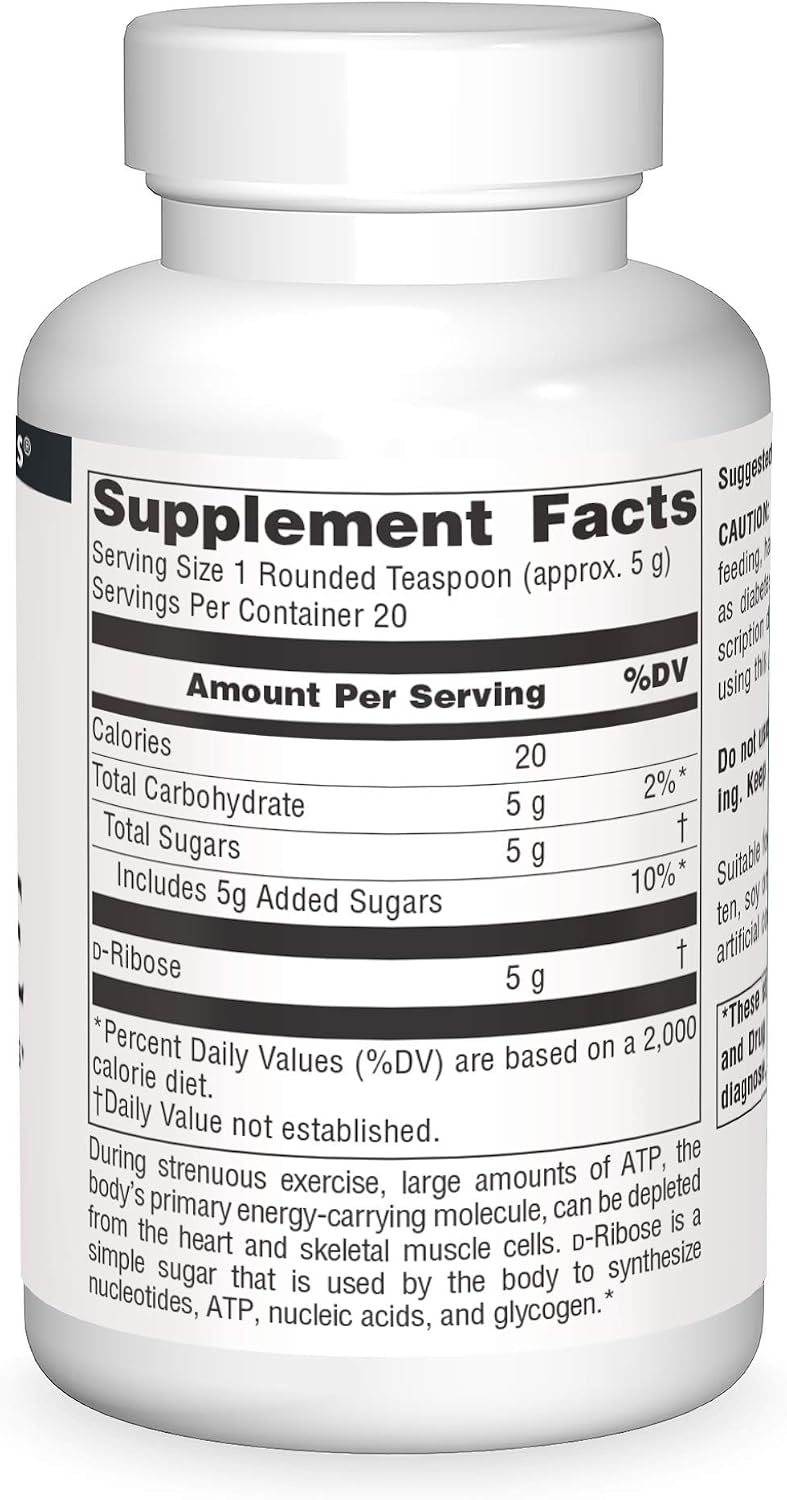 Source Naturals D-Ribose Powder, 100g - Cellular Energy Support* - görsel 3