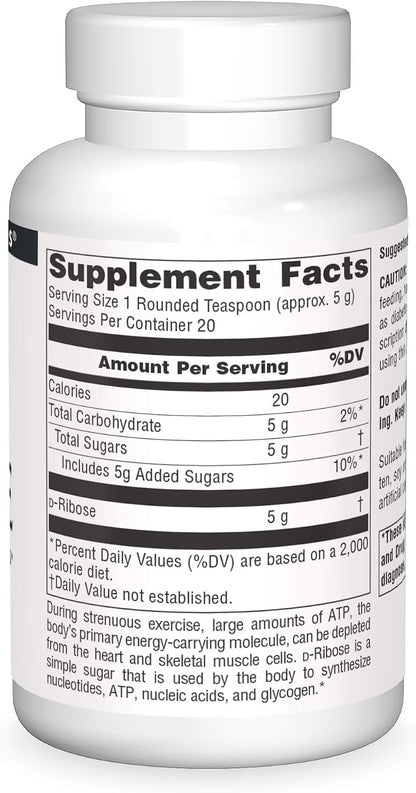Source Naturals D-Ribose Powder, 100g - Cellular Energy Support*
