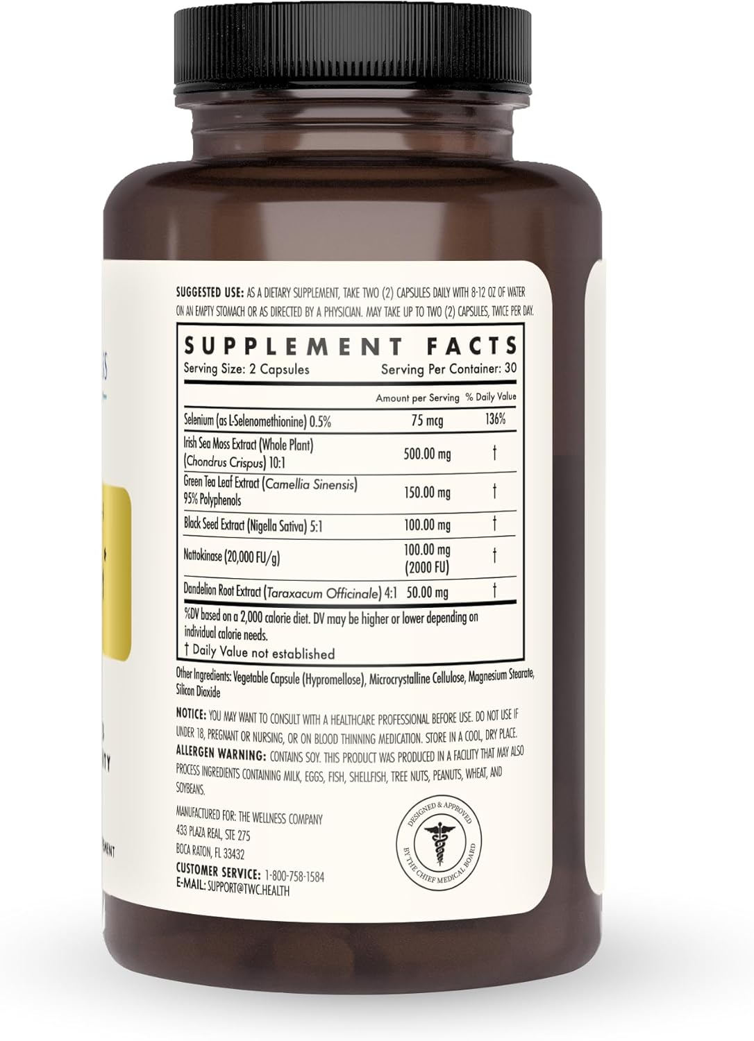 The Wellness Company Spike Support – Nattokinase, Dandelion Root & Black Sativa | 60ct (1 Month Supply) - görsel 3