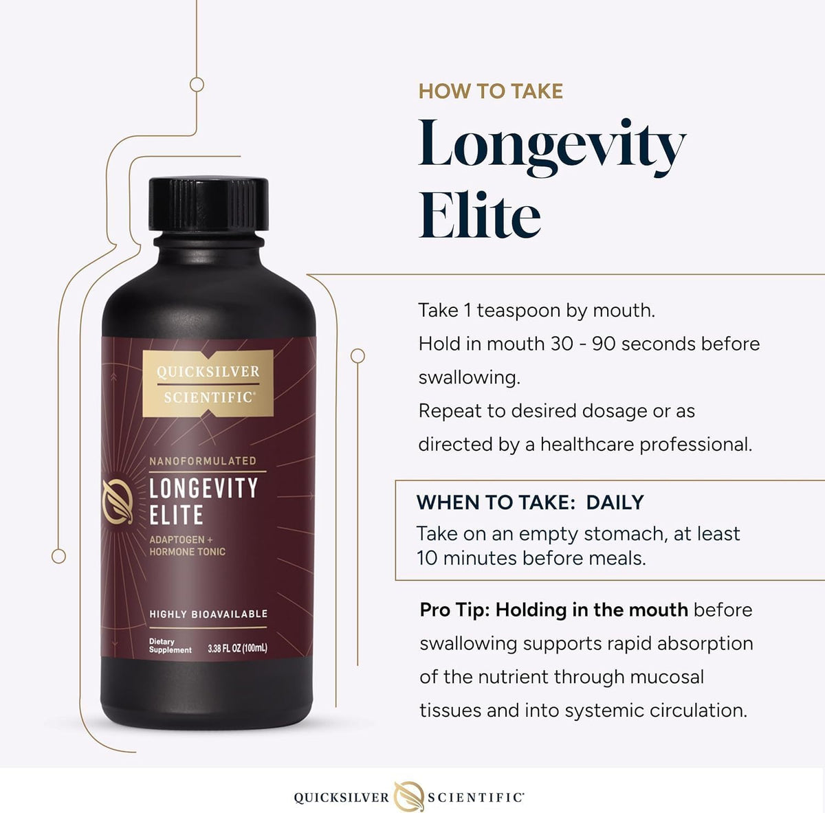Quicksilver Scientific Longevity Elite – Liposomal Adaptogen + Pregnenolone Tonic (100ml) - görsel 6
