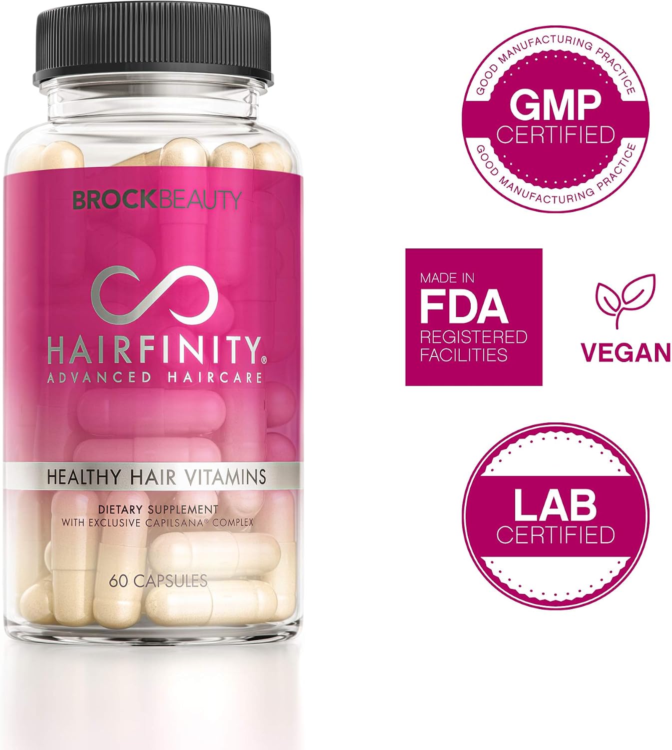 Hairfinity Hair Vitamins - Biotin, Amino Acids, and Capilsana Complex - Vegan - 60 Capsules - görsel 4