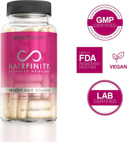 Hairfinity Hair Vitamins - Biotin, Amino Acids, and Capilsana Complex - Vegan - 60 Capsules