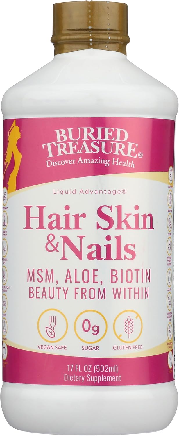 Buried Treasure Hair, Skin and Nails Liquid Complex with MSM, Biotin & Aloe Vera - görsel 4