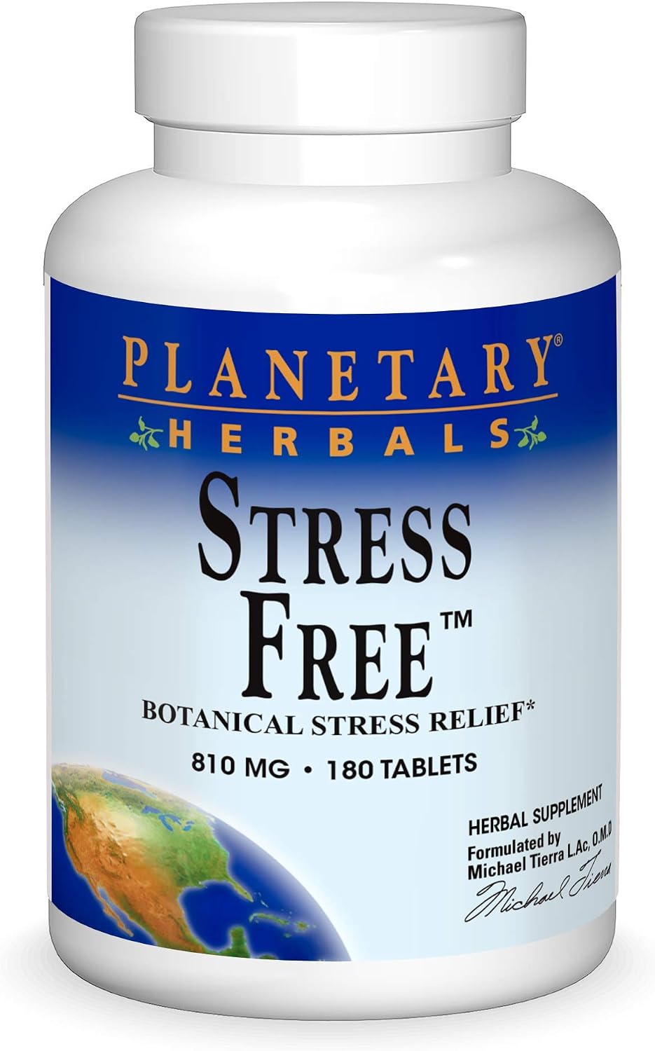 Planetary Herbals Stress Free, 815 mg - 180 Tablets | Botanical Stress Relief - görsel 1
