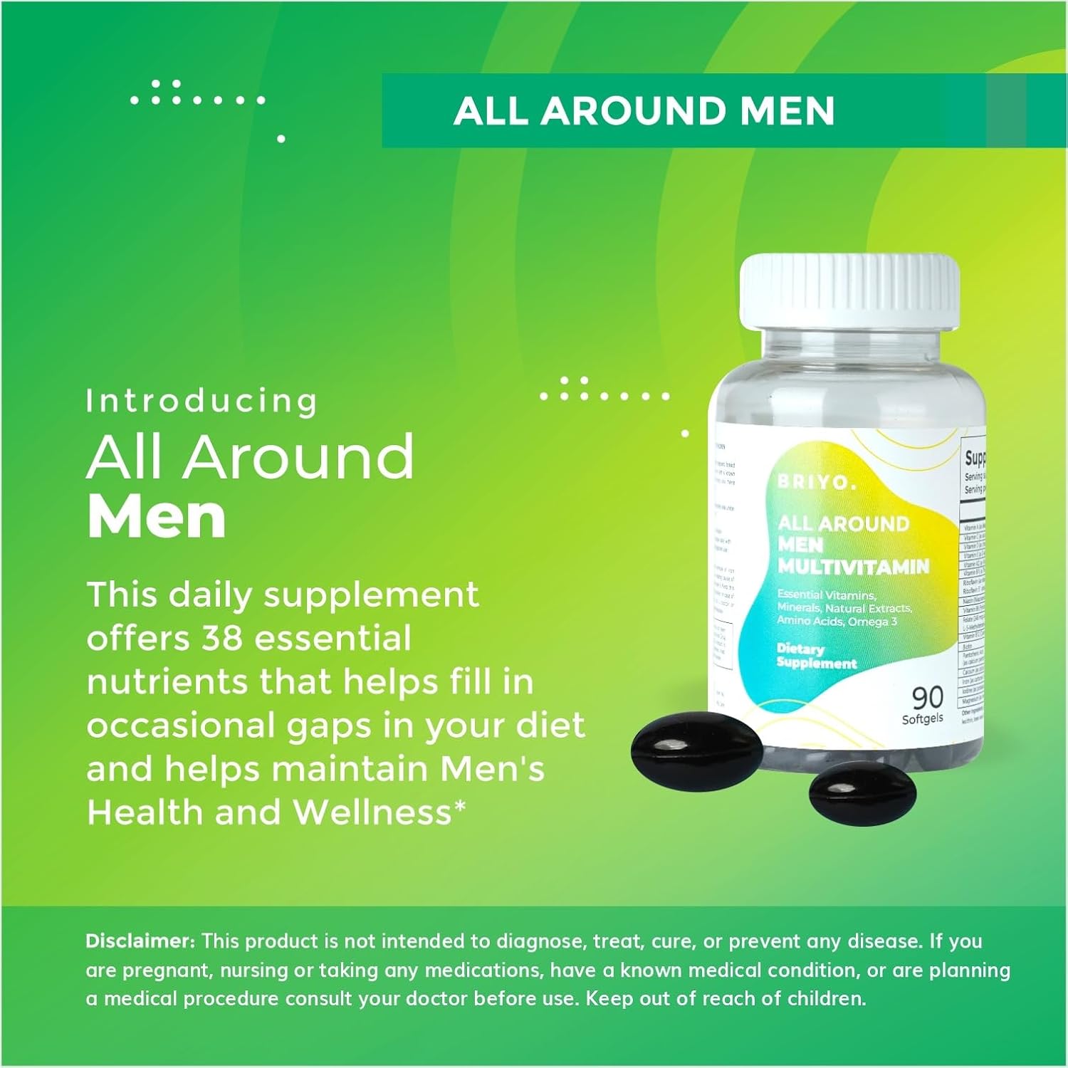Briyo All Around Men Multivitamin - 90 Capsules - görsel 5