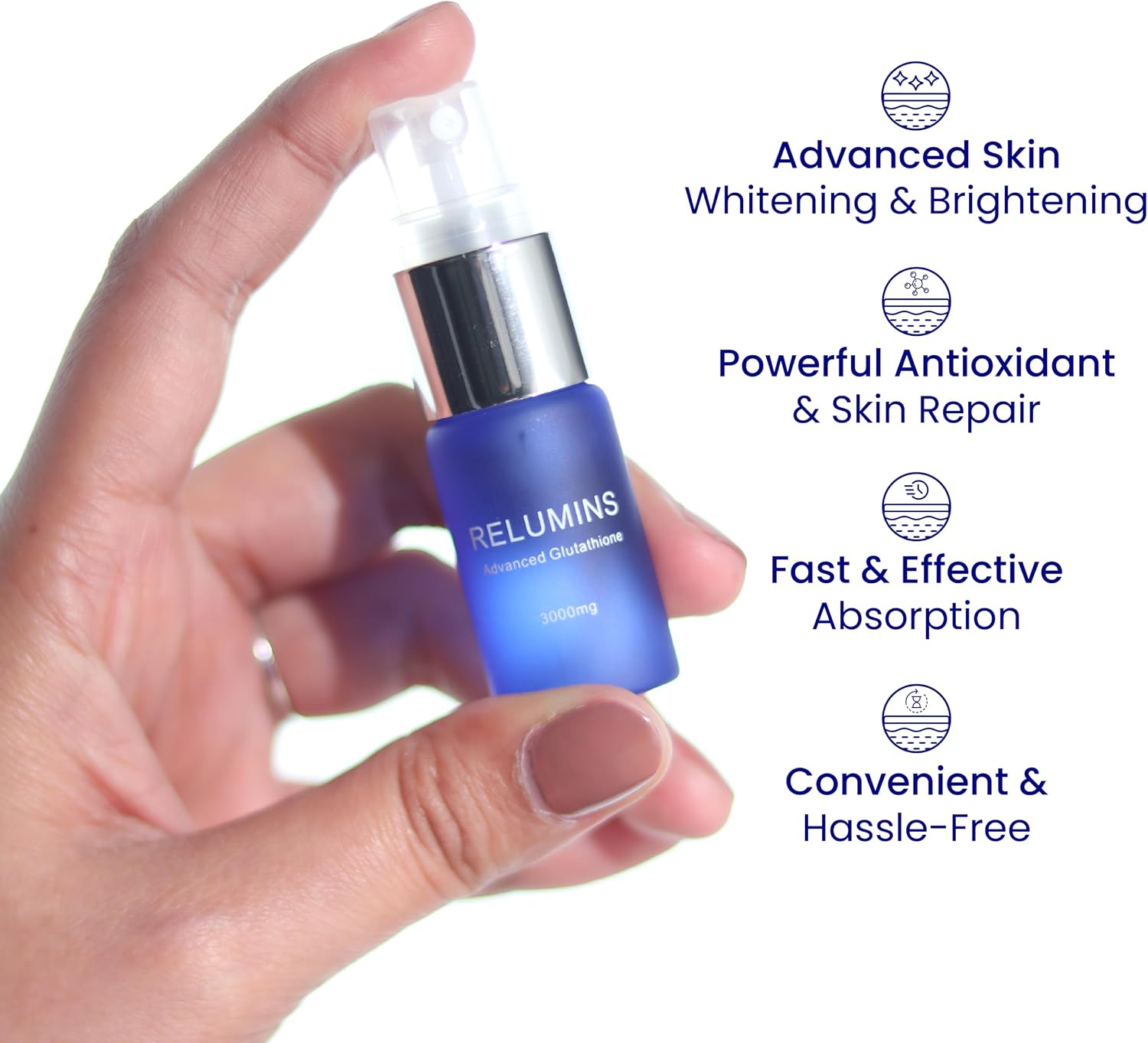 Relumins Highest Dose Sublingual Glutathione Oral Spray – New Advanced Formula 6000mg Plus Zinc - görsel 3