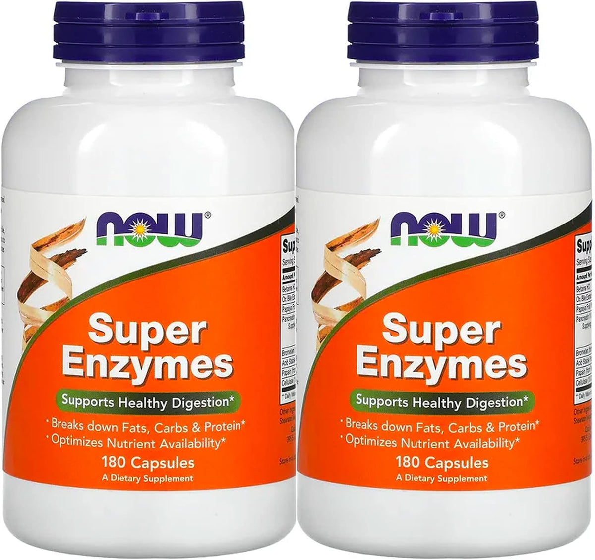 NOW Foods Super Enzymes, 180 Capsules (Pack of 2) - görsel 1