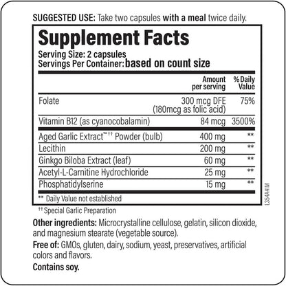 Kyolic Specialty Series Neuro-Logic, 120 Capsules (60 Servings)