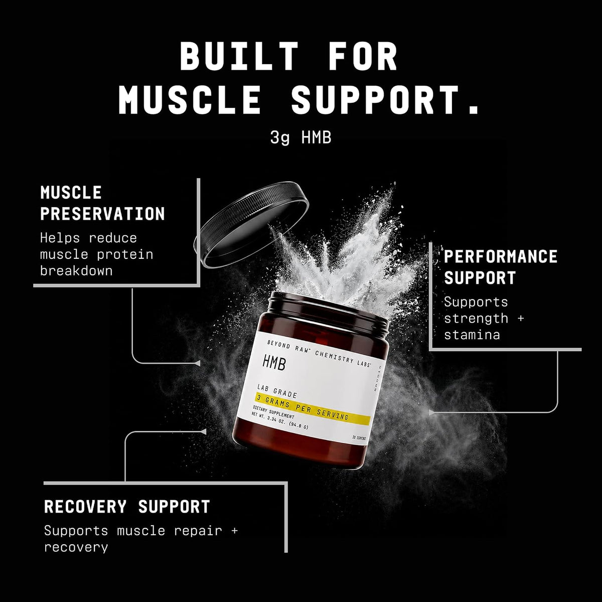 Beyond Raw Chemistry Labs HMB Powder - 30 Servings - görsel 3