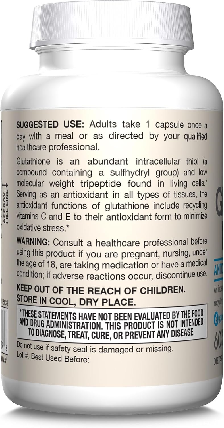 Jarrow Formulae Glutathione Reduced 500 mg – 60 Veggie Capsules - görsel 9
