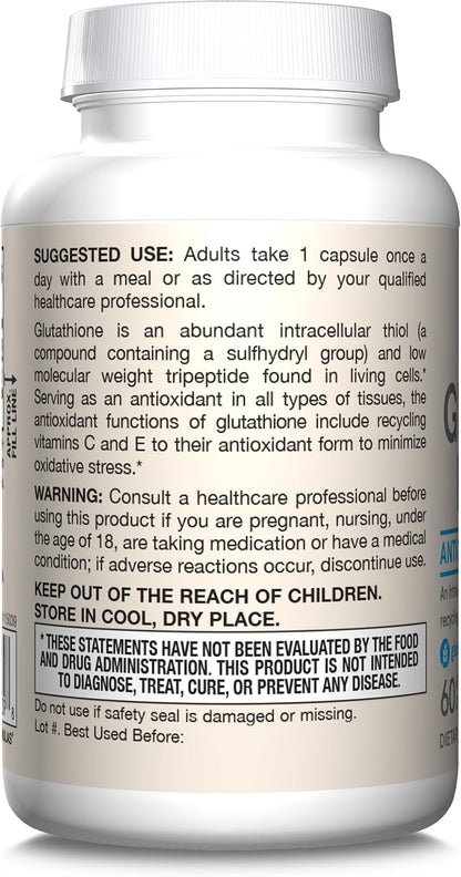 Jarrow Formulae Glutathione Reduced 500 mg – 60 Veggie Capsules