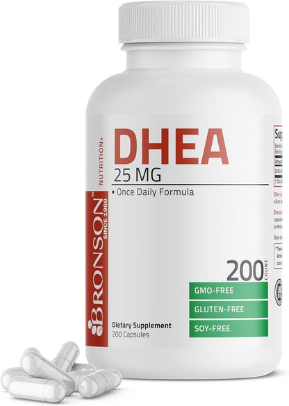 Bronson DHEA 25 mg Once Daily Formula, 200 Capsules