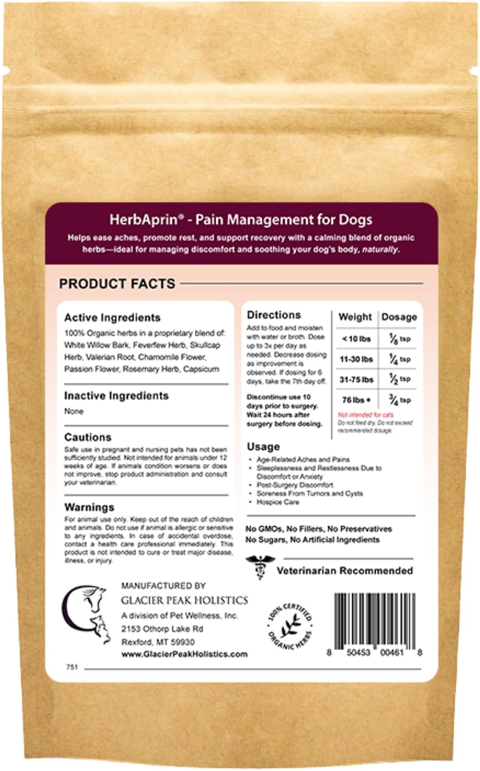 HerbAprin - Herbal Joint Support for Dogs, Organic Herb Blend for Arthritis, Aches, Pains and Mobility - 85g (90 Servings) - görsel 2