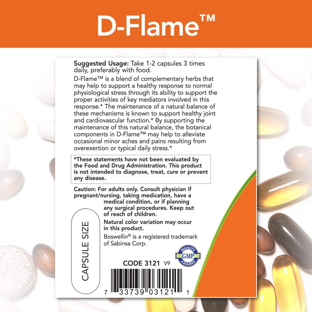 NOW Foods D-Flame, 90 Vegetable Capsules - görsel 3
