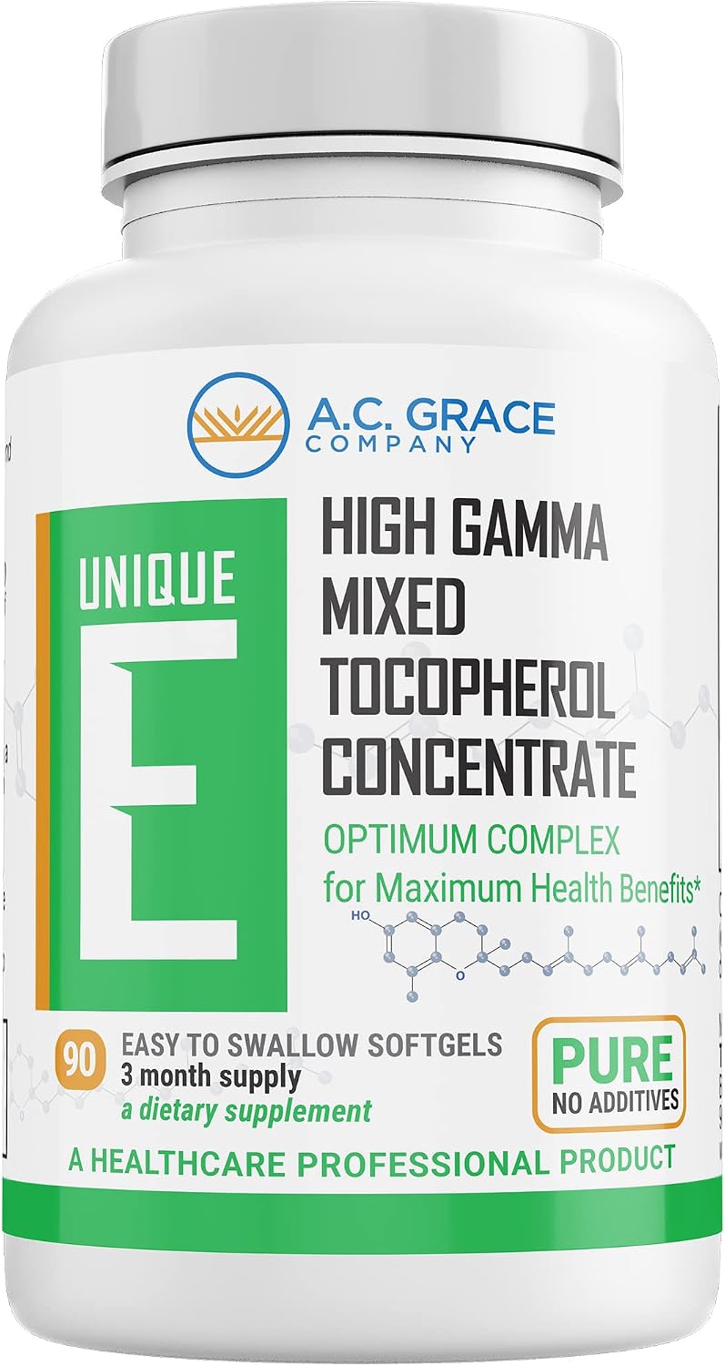 UNIQUE E A.C. Grace Company, Mixed Tocopherols Concentrate Softgels, 90 Softgels - görsel 1