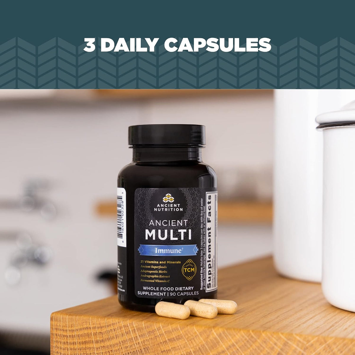 Ancient Nutrition Multivitamin for Immune Support – 90 Capsules - görsel 6