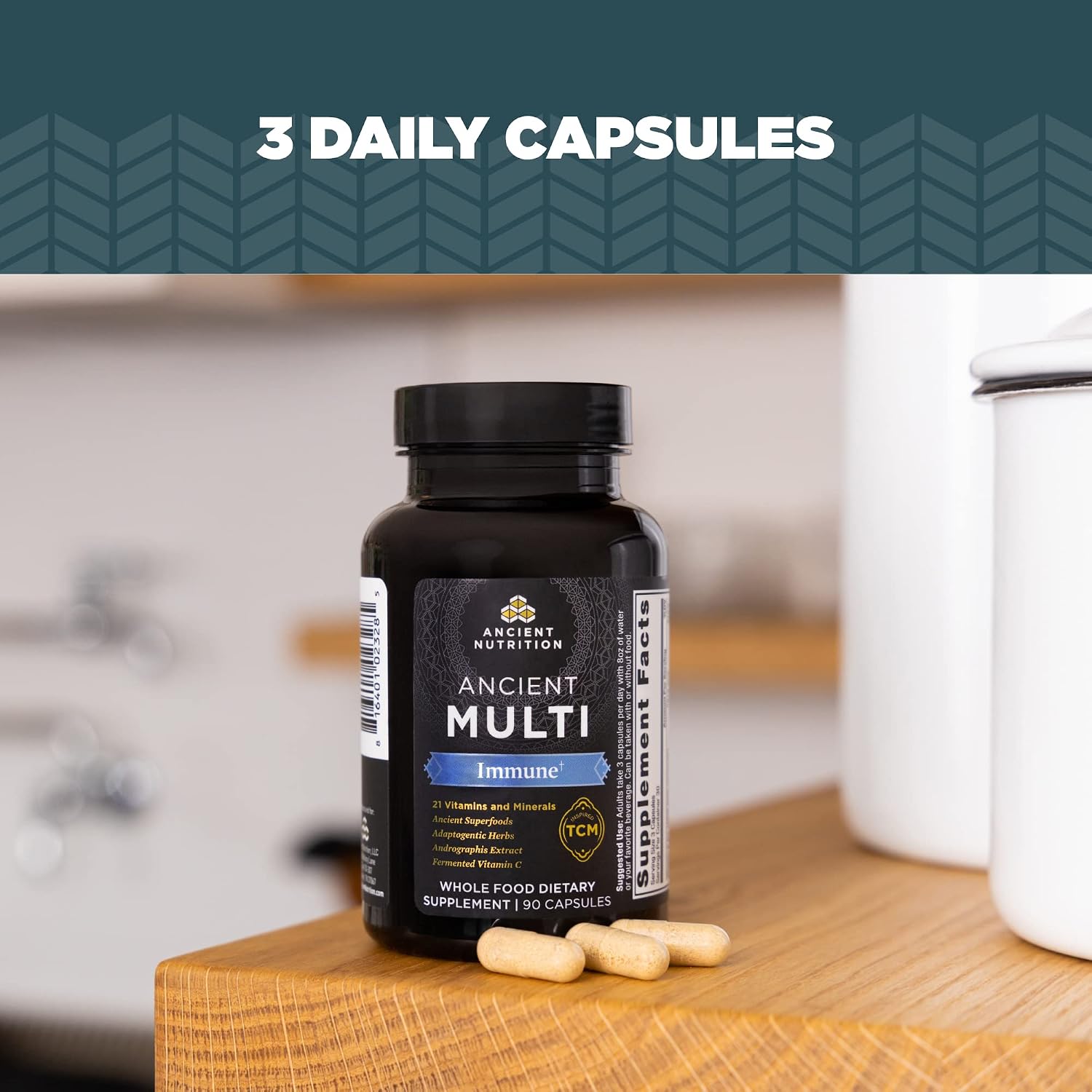 Ancient Nutrition Multivitamin for Immune Support – 90 Capsules - görsel 6