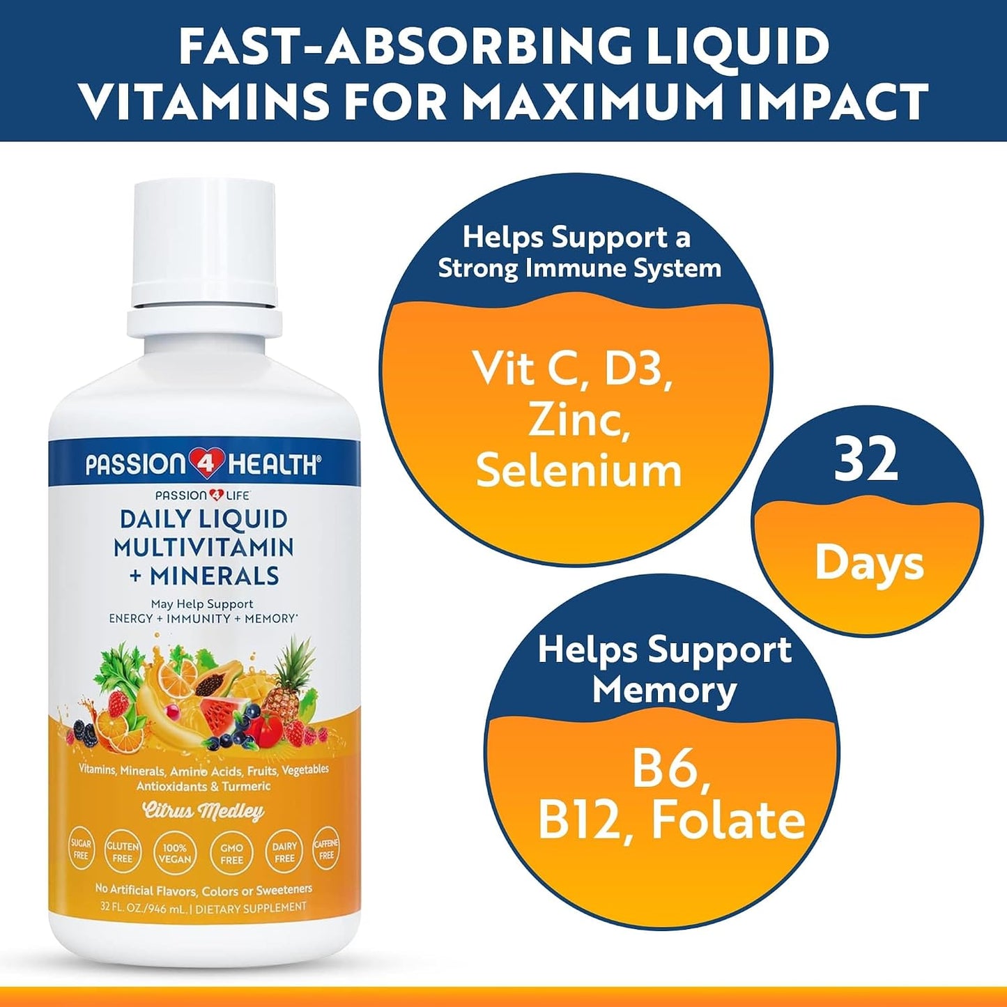 Passion 4 Life Daily Liquid Multivitamin + Minerals - görsel 2