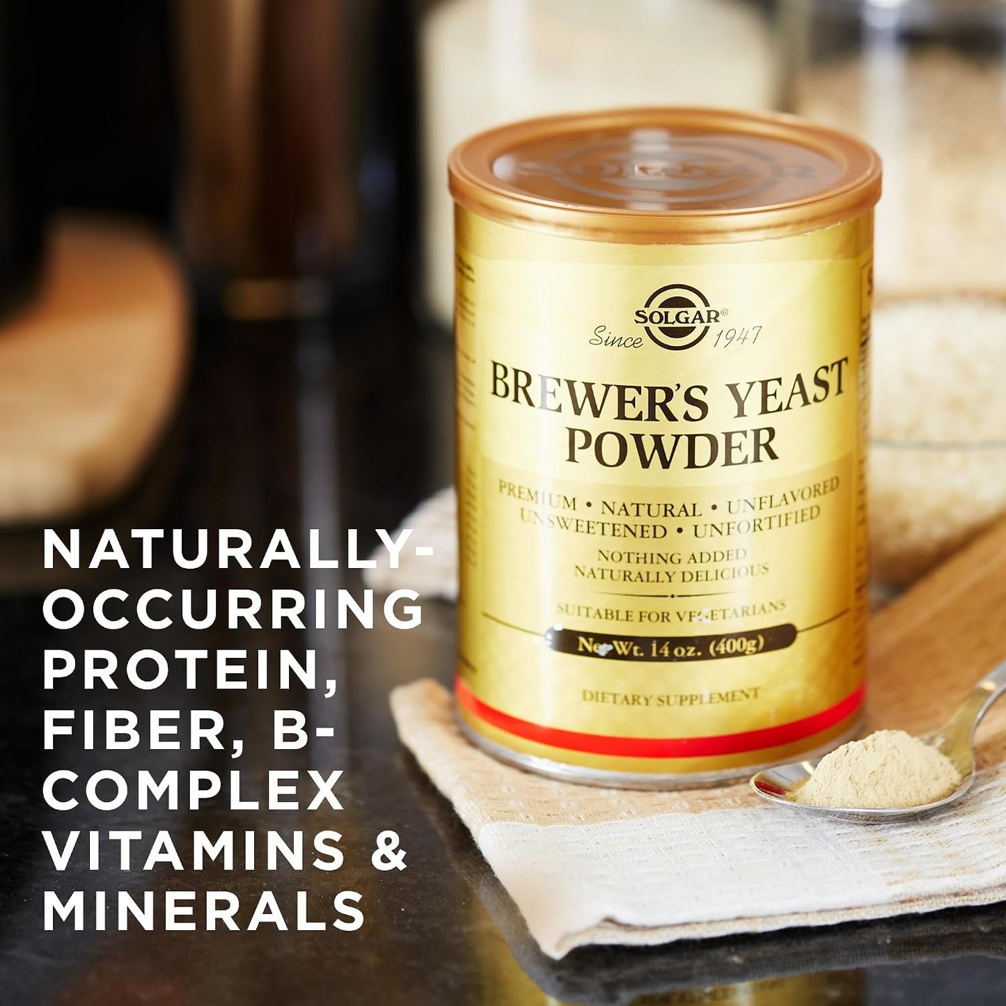 Solgar Brewer's Yeast Powder - Natural, Unflavoured & Unsweetened - Suitable for Vegetarians - 397 g (Pack of 2) - görsel 5