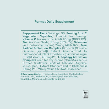 ELYSIUM Format Immune Support Supplement – Intermittent Senolytic Complex for Adults – 60 Capsules