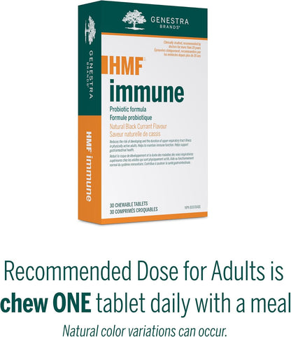 Genestra Brands HMF Immune Probiotic Supplement, 30 Chewable Tablets, Blackcurrant