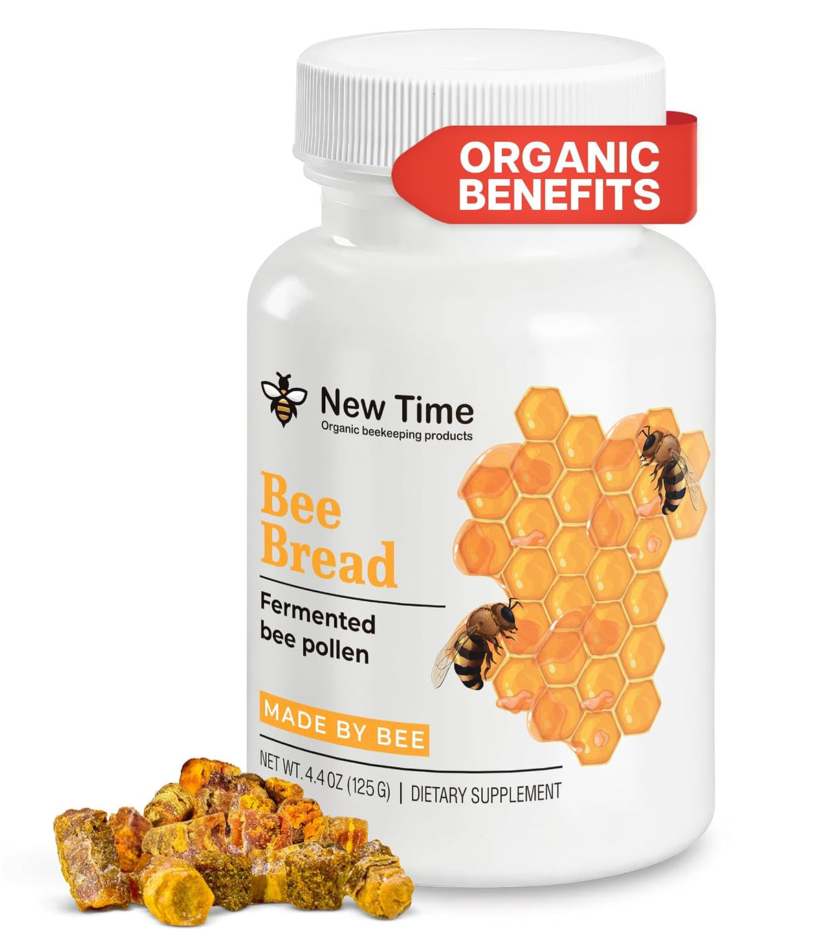 Organic Bee Bread – Fermented Bee Pollen, 125g (4.4 oz), Natural Superfood Granules - görsel 1