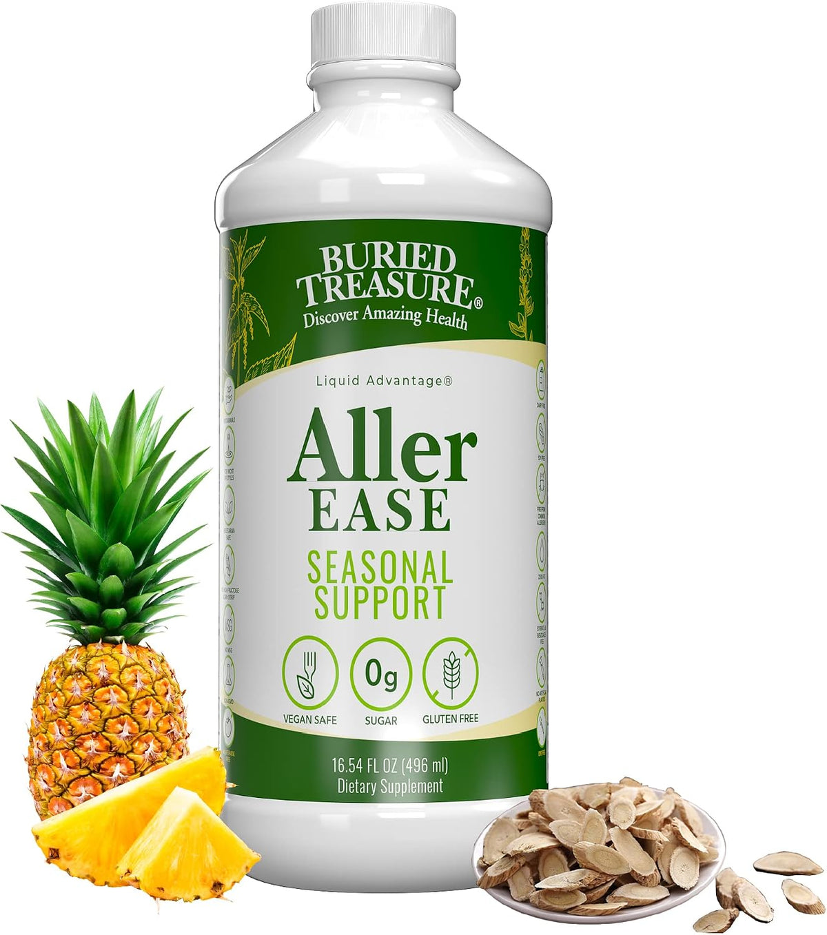 Buried Treasure Aller Ease - 473 ml Liquid Supplement for Immune and Sinus Support - görsel 1