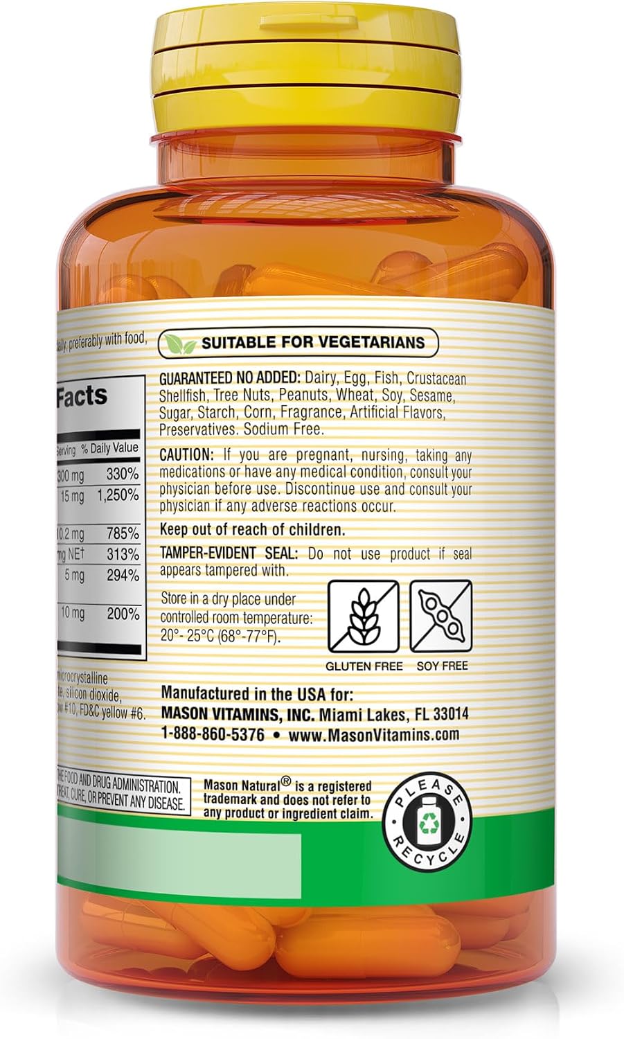 MASON NATURAL B-Complex with Vitamin C – 100 Capsules - görsel 3