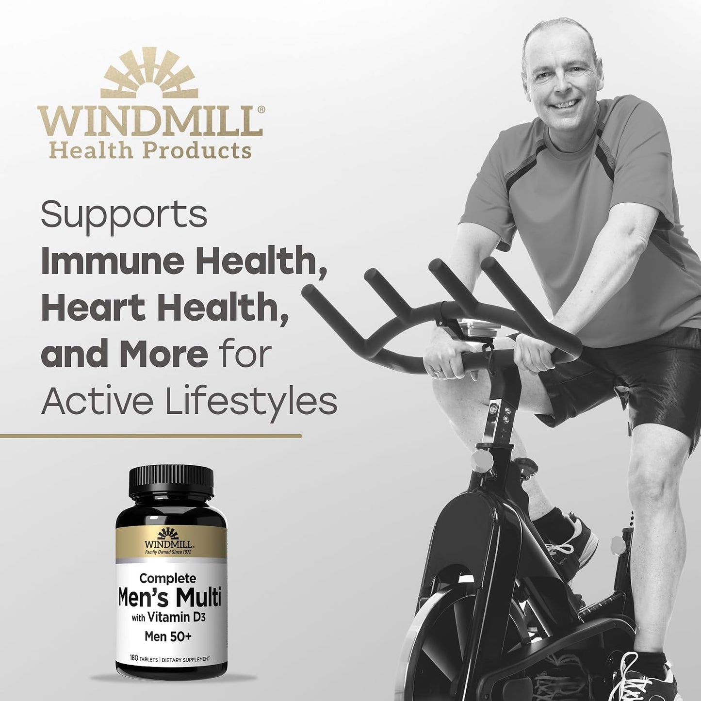 Windmill Men’s Multi 50+ Multivitamin with Vitamin D3, 180 Tablets - görsel 3