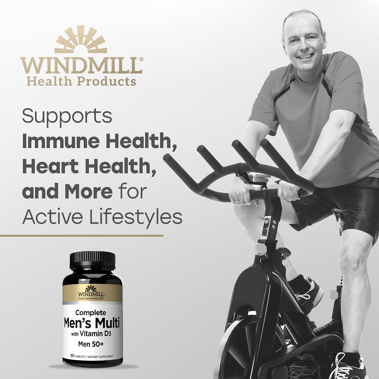 Windmill Men’s Multi 50+ Multivitamin with Vitamin D3, 180 Tablets - görsel 3